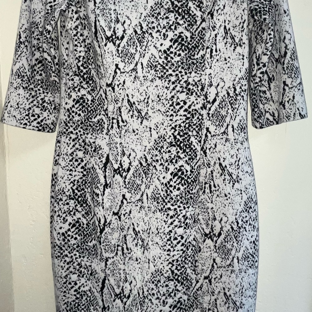 Calvin Klein Black and White Midi Dress